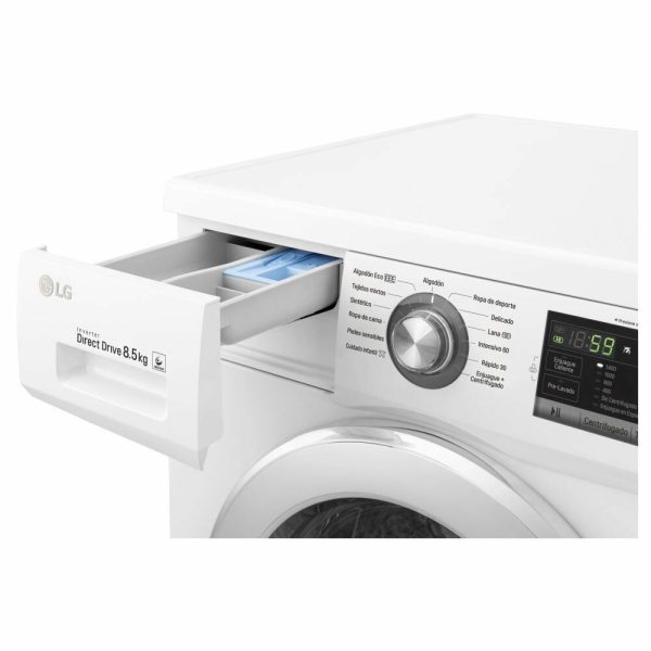 Lavarropas LG Inverter 8.5kg 1400rpm White  WM8514WE6 - Image 3