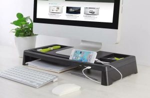 Base ONEBOX Ergonómica de escritorio con Organizador y puerto USB OB-SUSB