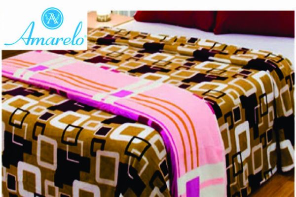Frazada AMARELO Coral Flece Lisa/ Estampada 100% Poliester 220*240 PREMIUM - 83002 / 82002