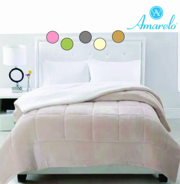 Edredon AMARELO Flannel Liso 1 1/2 1,60 x 2,20 mts PREMIUM - IMPO 86101