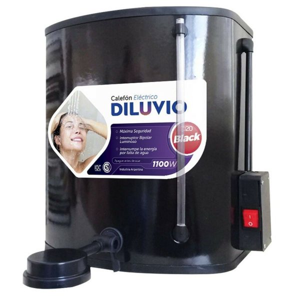 Calefon Electrico Enlozado DILUVIO D20 MAX BLACK