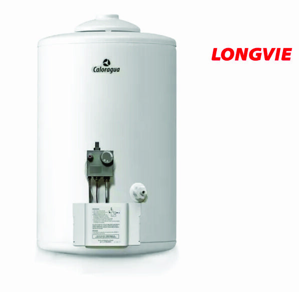 Termotanque LONGVIE-CALORAGUA 50lts Blanco Multigas conexión superior de pie CA50