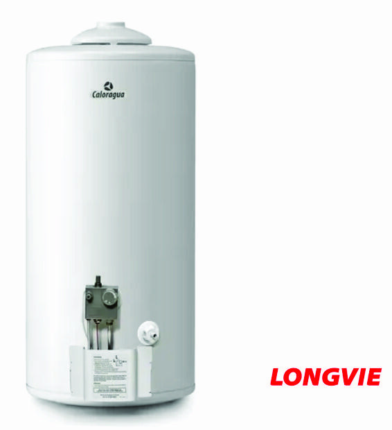 Termotanque LONGVIE-CALORAGUA 75lts Blanco Multigas conexión superior de pie CA75