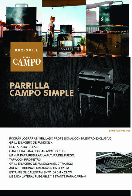 Parrilla de campo simple BBQ