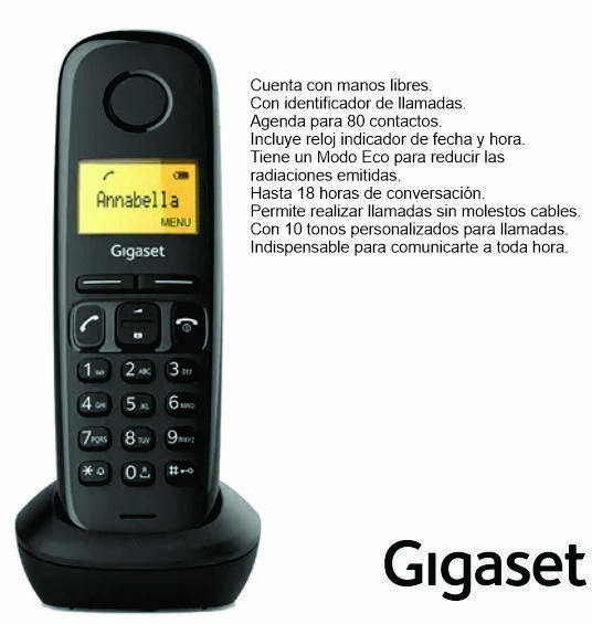 Teléfono Inalámbrico Manos Libres Gigaset A270 Black