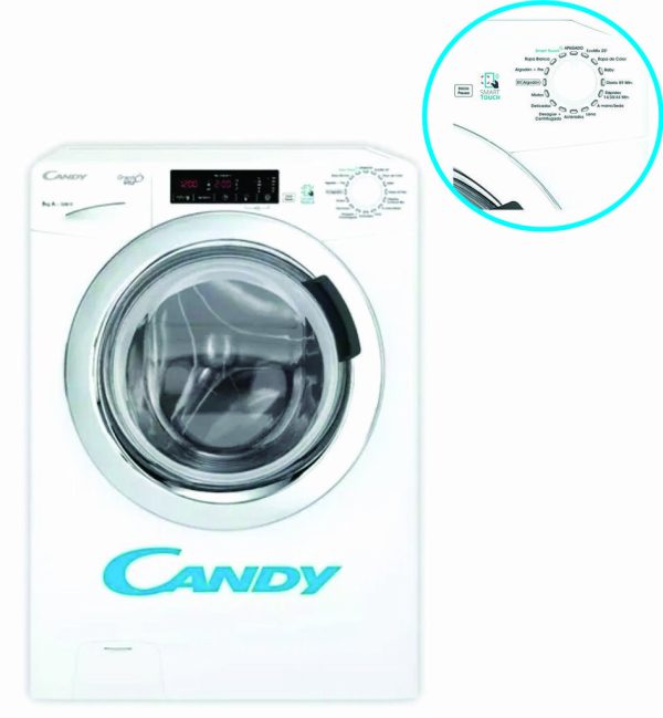 Lavarropas CANDY gvs 128TC3-12 LVR Front 8kg 1200rpm blanco