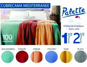 Cubrecama PALETTE Mediterrane 2 1/2 pl Aguamarina Cod. 1122812