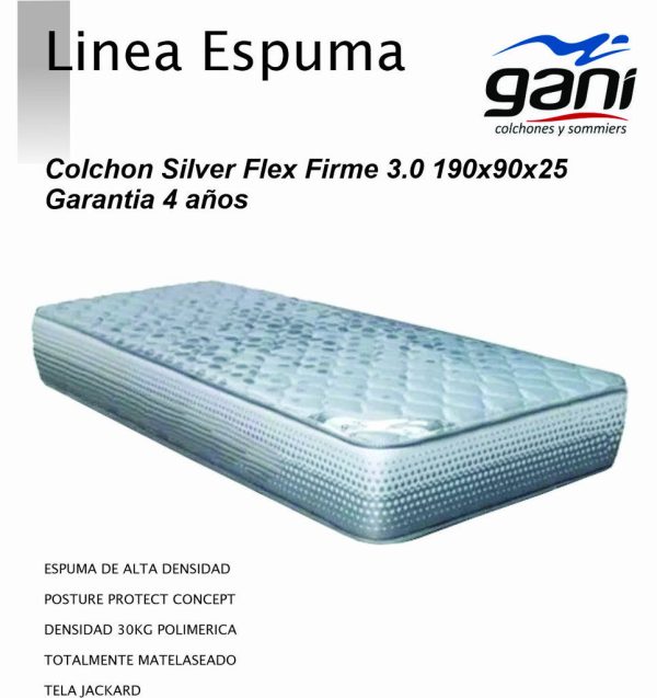 Colchon  GANI Silver Flex Firme 3.0 190x90x25