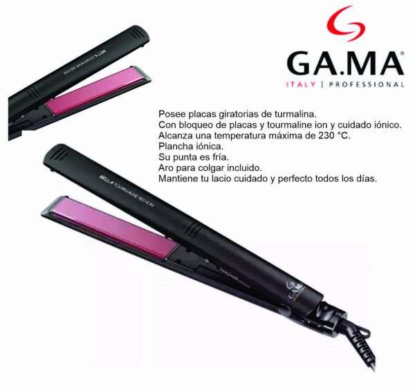 Planchita de Cabello GAMA ELEGANCE  Bella TOURMALINE red ion BECHS0000002114