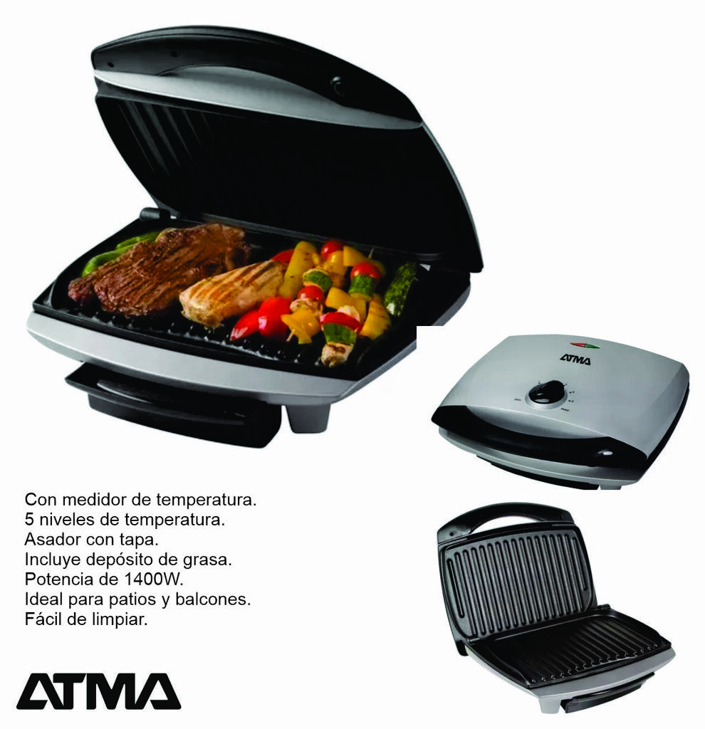 Atma - Parrilla eléctrica Atma grill antiadherente 2390W