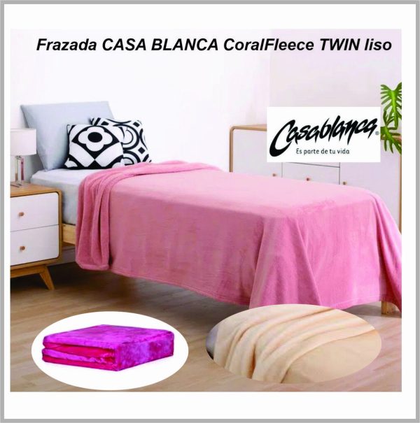 Frazada CASA BLANCA CoralFleece Twin Liso Varios colores