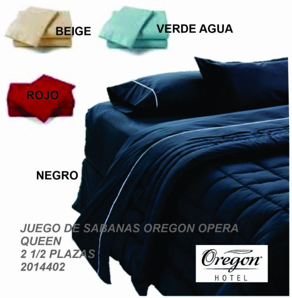 Juego de Sabanas OPERA 180 Hilos QUEEN – 2 1/2 plazas 220x260cm Cod 2014402 – Linea Hogar