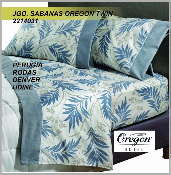 Juego de Sabanas OREGON TWIN - 1 1/2 plaza 150x250cm 160 HILOS Estampadas (2214031-2214021-2214001-2214051 - 2014111)