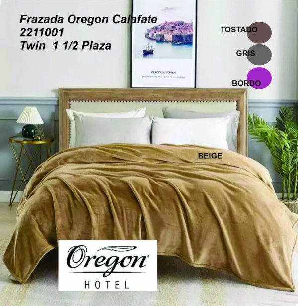 Frazada Oregon 100% Fibra Acrilica Calafate TWIN 1 1/2 plazas 150x240cm  (2211001)