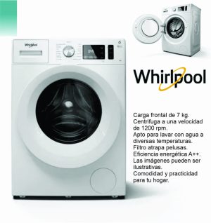 Lavarropas carga frontal WIHIRLPOOL 7kg blanco WNQ70ABDNA