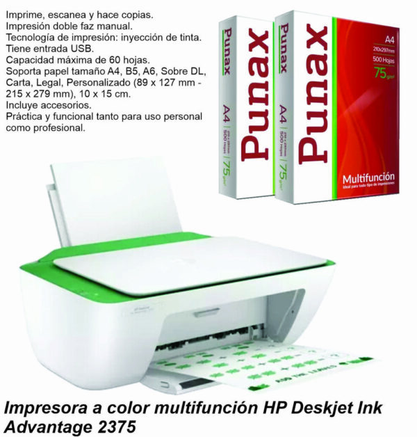 Impresora HP DJ Ink MFP Color 2375 -7WQ01A