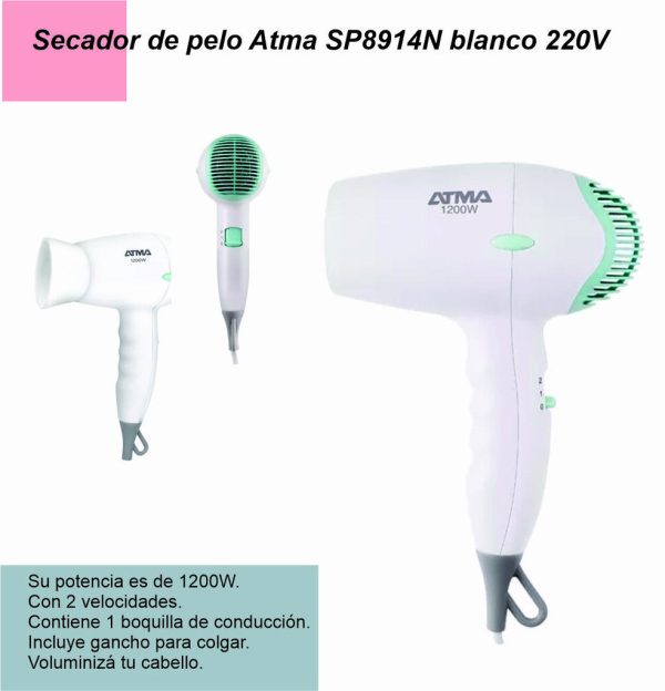 Secador de pelo ATMA STYLE 1200 SP8914NP