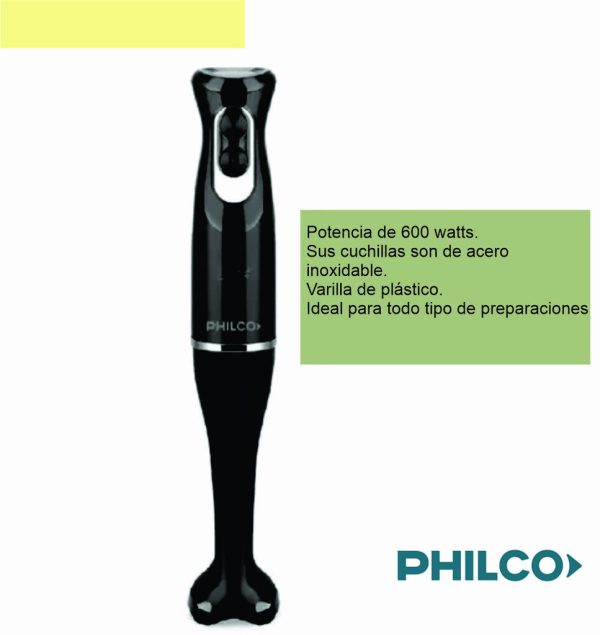 Licuadora de mano PHILCO varilla plastica LM8507PP