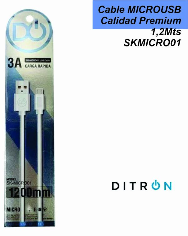Cable MICROUSB Calidad Premium 1,2Mts DITRON SKMICRO01
