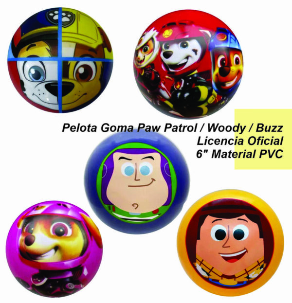 Pelota de Goma 6” Licencia Oficial Varios Modelos Disney