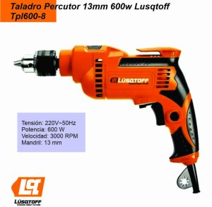 Taladro Percutor LUSQTOFF 600W 0-3000r/min 220V-50 TPL600-8