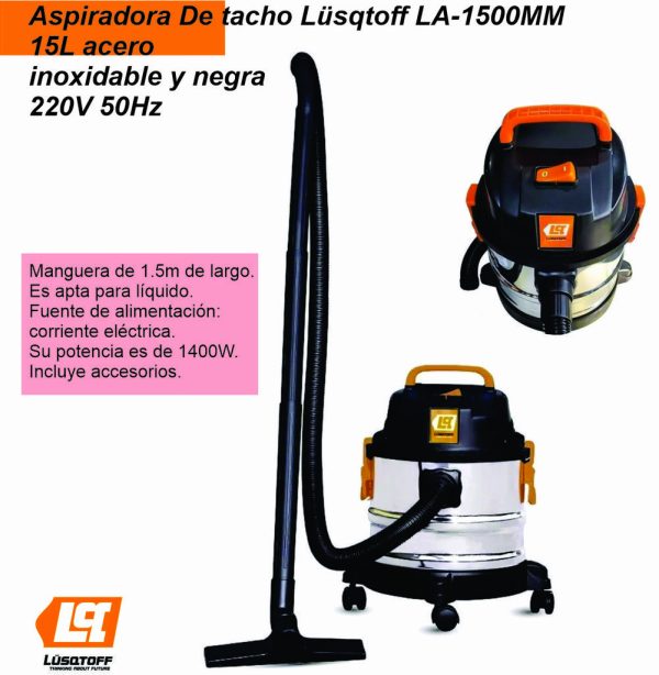 Aspiradora LUSQTOFF 15 lts 1400W 220V – 50 HZ LA-1500MM