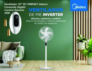Ventilador de Pie MIDEA Blanco Inverter 16” SF-16WI1AE1