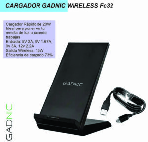 Cargador Wireless GADNIC CW2R FC32