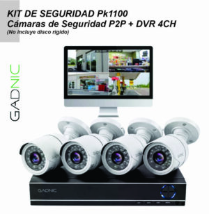 Kit camara de Seguridad GADNIC CCTV DVR P2P con 4 Camaras P2P PK1100