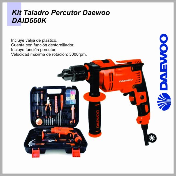 Kit Taladro Percutor Daewoo DAID550K