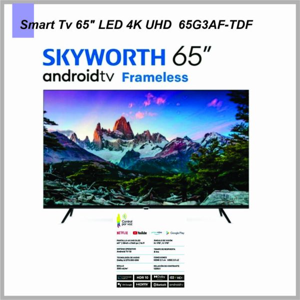 Smart Tv SKYWORTH 65'' LED 4K UHD Frameless Android Tv 65G3AF-TDF
