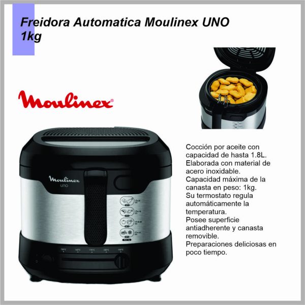 Freidora con Aceite MOULINEX Uno M Inox AF215D58 1,8 Litros