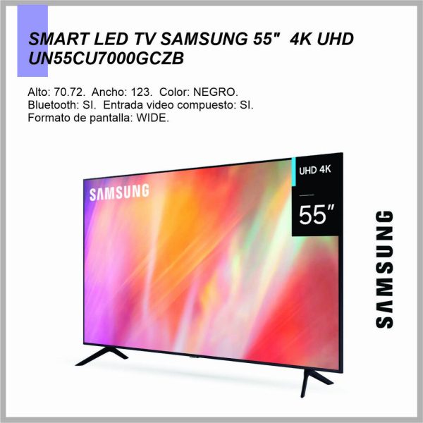Smart Tv 55'' SAMSUNG UHD SERIE CU7000 UN55CU7000GCZB