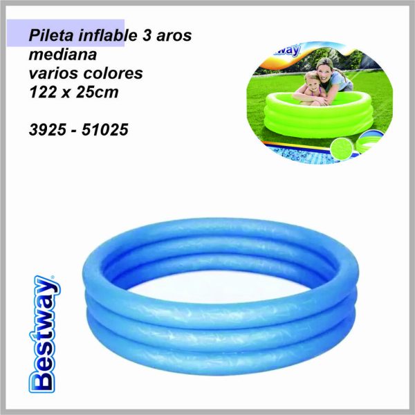 Pileta 3 Aros Mediana Surtida BESTWAY 3925-51025 1.22 x 25 48'' x 10''
