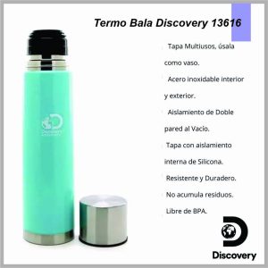 Termo Bala Acero DISCOVERY 1000ml  pico matero c/ Vaso 13616C/13617C