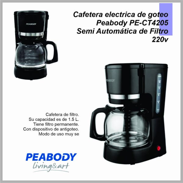 Cafetera electrica de goteo PEABODY PE-CT4205