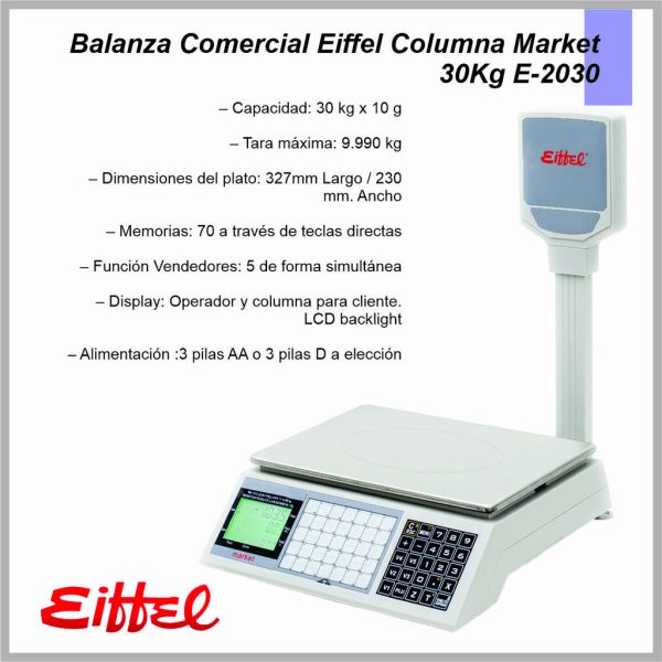 Balanza Comercial EIFFEL Columna Market 30kg E-2030