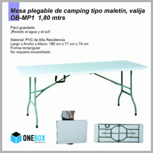 Mesa Plegable camping tipo valija ONEBOX 1,8MTS OB-MP1