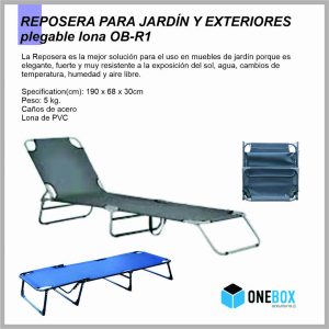 Reposera para jardin y exteriores plegable lona ONEBOX OB-R1