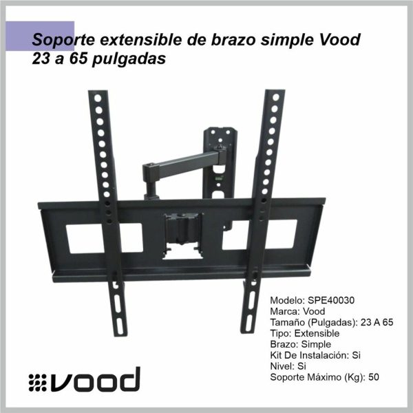 Soporte TV VOOD extensible brazo simple 23'' 50'' 40030