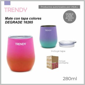 Mate con tapa TRENDY  280 ml 16265 Degrade Lila