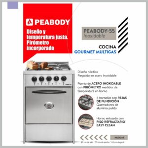 Cocina PEABODY Gourmet 55 PC Con Pirometro MG