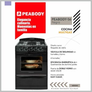 Cocina Peabody 56 cm con parrilla color Negra MG