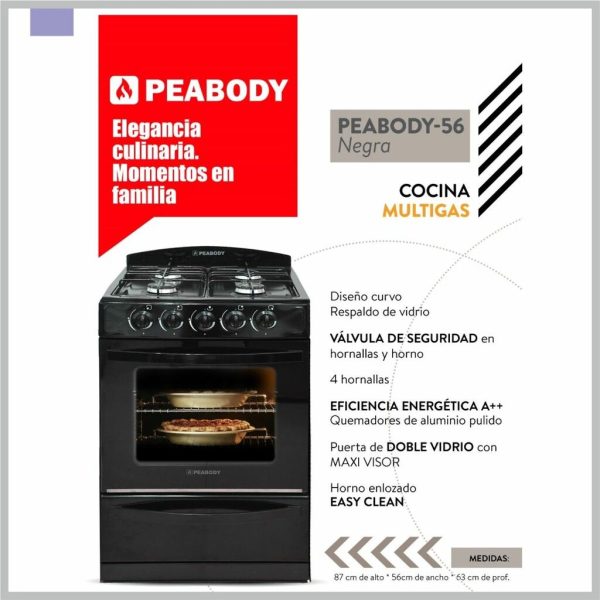 Cocina Peabody 56 cm con parrilla color Negra MG