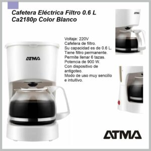 Cafetera de Filtro ATMA 0,6L CA2180P
