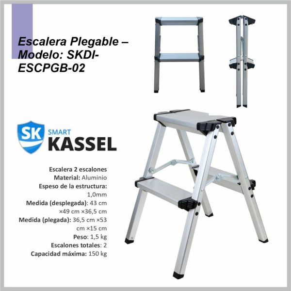 Escalera plegable 2 escalones  SKDI-ESCPGB-02