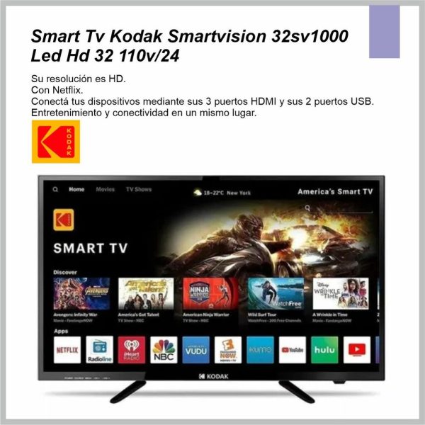Smart Tv KODAK 32'' led HD hey google