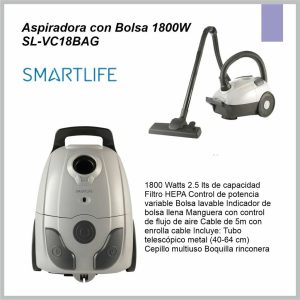 Aspiradora SMART LIFE con bolsa 1800w SL-VC18BAG