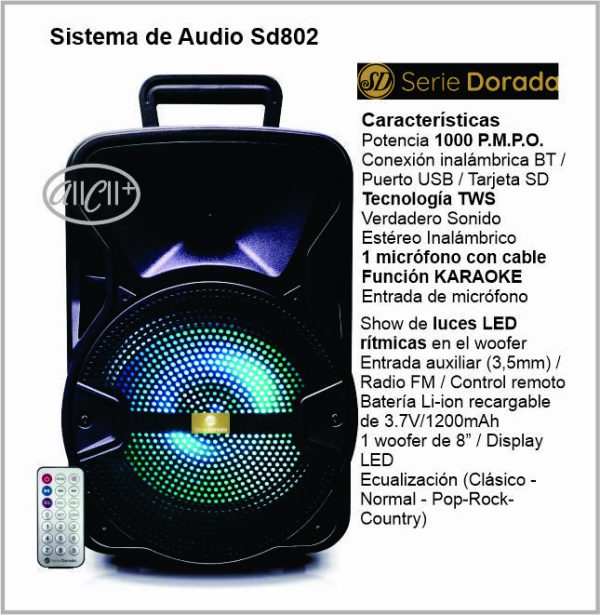 Sistema de Audio SERIE DORADA SD802 - Image 5
