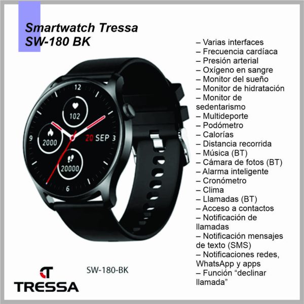 Reloj Smartwatch TRESSA SW-180/BK